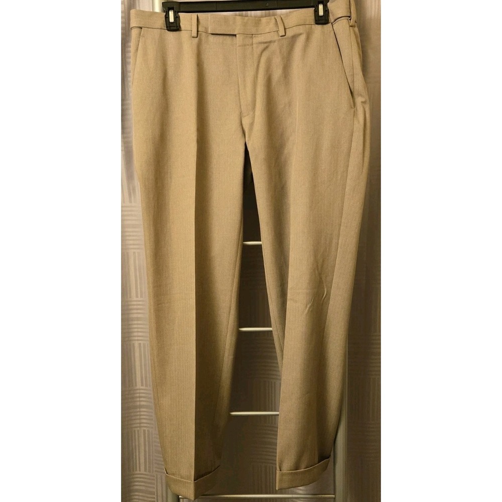 Paul Frederick Gray Dress Pants Mens 36x30 Tailored Fit Slacks Straight Leg